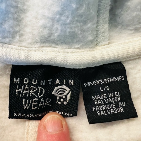 Mountain Hardwear women’s Cream Hoodie with Red and Blue Graphic size large - Picture 12 of 12